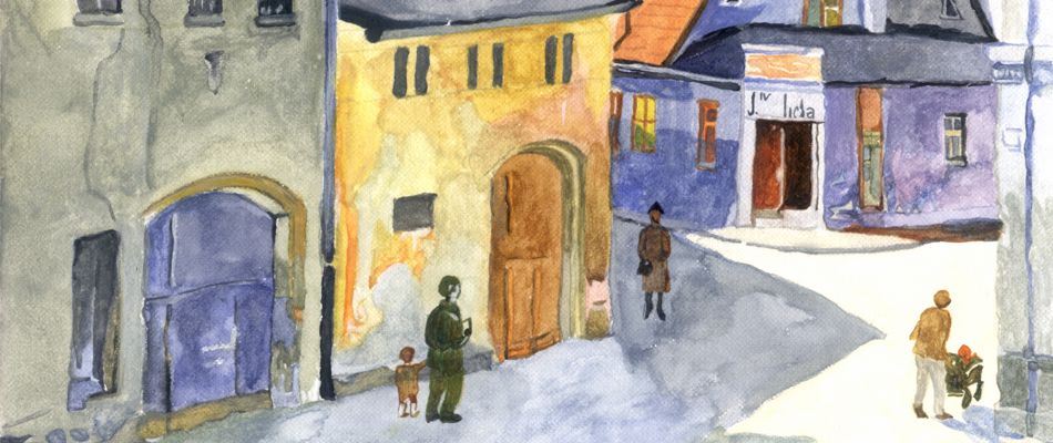 Akwarela - kopia wg. Antoniego Serbeskiego-ul.Piekary